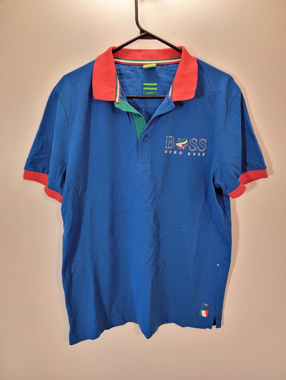 Hugo Boss Limited Edition World Cup 2014 Polo Shirt Blue Short Sleeve - L